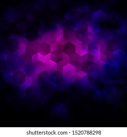 Dark Pink, Blue vector layout with hexagonal shapes. Blur background with colorful hexagons. Pattern for texture of wallpapers.
