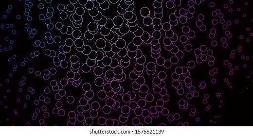 Dark Pink, Blue vector layout with circle shapes. Illustration with set of shining colorful abstract spheres. Design for your commercials.