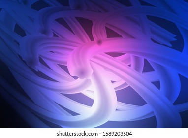 Dark Pink, Blue vector layout with bent lines. Modern gradient abstract illustration with bandy lines. Template for cell phone screens.