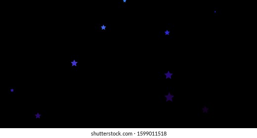 Dark Pink, Blue vector layout with bright stars. Shining colorful illustration with small and big stars. Pattern for websites, landing pages.