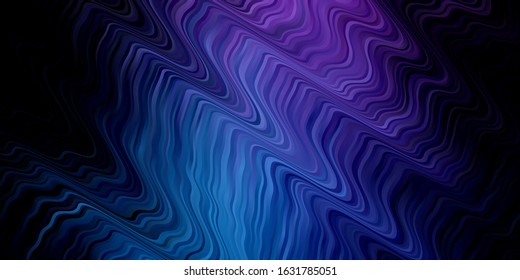 Dark Pink, Blue vector layout with wry lines. Abstract illustration with bandy gradient lines. Pattern for commercials, ads.