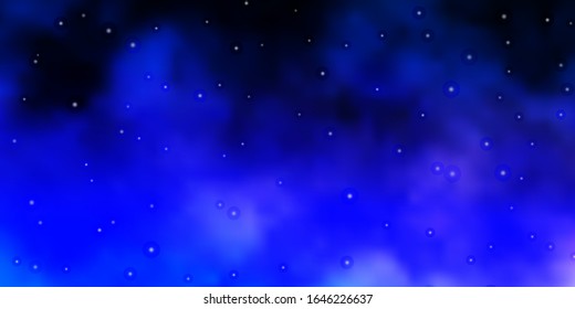 Dunkelrosa, blaue Vektorillustration mit hellen Sternen. Dekorative Illustration mit Sternen auf abstrakter Vorlage. Design für Ihre Unternehmenswerbung.