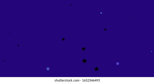 Diseño vector azul oscuro con estrellas brillantes. Ilustración colorida en estilo abstracto con estrellas degradadas. Patrón para envolver regalos.