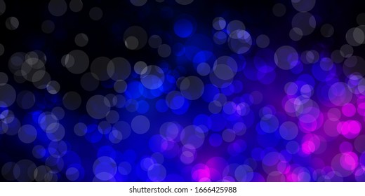 Dark Pink, Blue vector layout with circle shapes. Colorful illustration with gradient dots in nature style. Pattern for business ads.