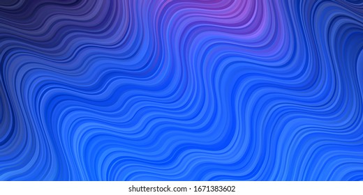 Dark Pink, Blue vector layout with wry lines. Illustration in halftone style with gradient curves. Pattern for booklets, leaflets.