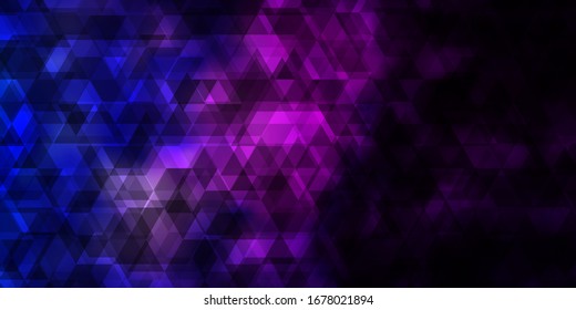 Dunkelrosa, blaue Vektorillustration mit Linien, Dreiecken. Kluges Design im abstrakten Stil mit Farbverlauf-Dreiecken. Muster für Webseiten.