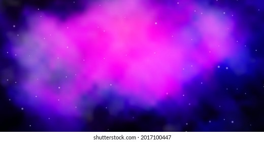 Dark Pink, Blue vector layout with bright stars. Shining colorful illustration with small and big stars. Design for your business promotion.