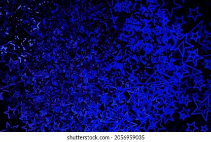 Diseño vector azul oscuro rosa con estrellas brillantes. Decoración borrosa de estilo sencillo con estrellas. Patrón para sitios web de astronomía.