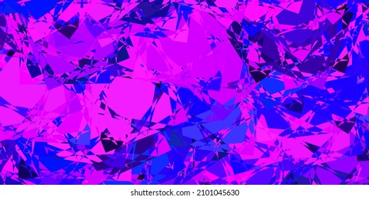 Diseño de vector azul, rosa oscuro con formas triangulares. Ilustración abstracta inteligente con formas triangulares de estilo moderno. Diseño para sus fondos de escritorio.
