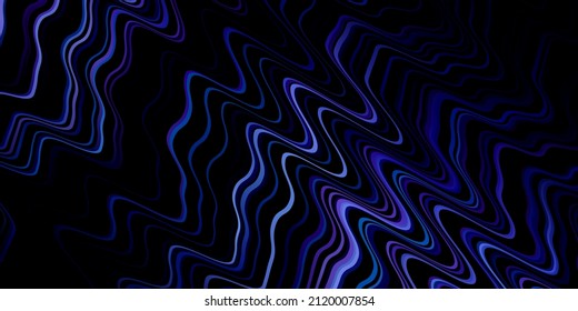 Dark Pink, Blue vector layout with wry lines. Colorful geometric sample with gradient curves.  Pattern for commercials, ads.