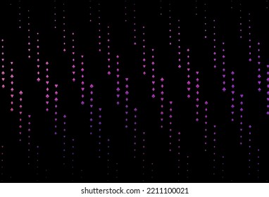 Dark Pink, Blue vector layout with elements of cards. Glitter abstract sketch with isolated symbols of playing cards. Pattern for leaflets of poker games, events.