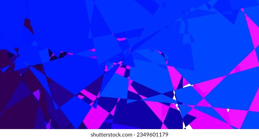 Diseño de vector azul, rosa oscuro con formas triangulares. Ilustración de material web con triángulos abstractos coloridos. Patrón para promociones.