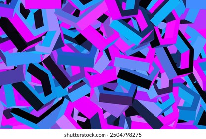 Dunkelrosa, blaues Vektorlayout mit sechseckigen Formen. Abstrakte Illustration in sechseckiger Form. Muster für Ihre Anzeige, Broschüren.
