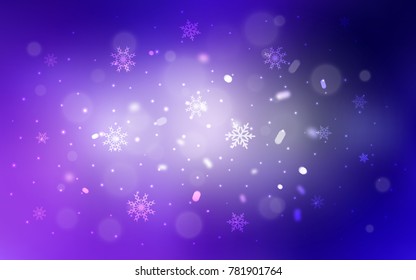 Dark Pink, Blue vector layout with bright snowflakes. Glitter abstract illustration with crystals of ice. New year design for your ad, poster, banner.
