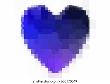 Dark Pink, Blue vector love background with heart. Paper note. Valentine's greeting polygonal card. rectangular illustration for your business. Stock template for your design.