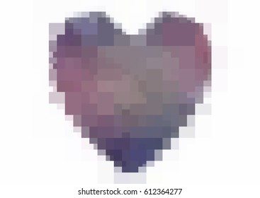 Dark Pink, Blue vector love background with heart. Paper note. Valentine's greeting polygonal card. rectangular illustration for your business. Stock template for your design.