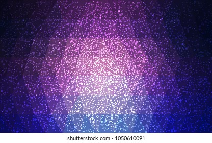 Dark Pink, Blue vector low poly crystal background with snowflakes. Polygon christmas design pattern . Low poly illustration of New Year celebration.