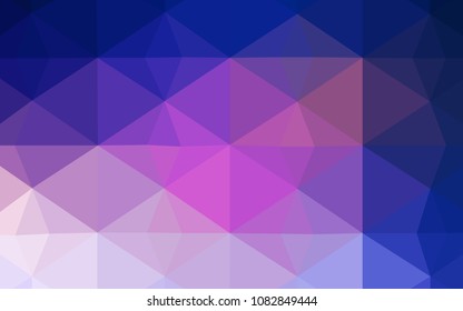 Dark Pink, Blue vector low poly cover. Triangular geometric sample with gradient.  The best triangular design for your business.
