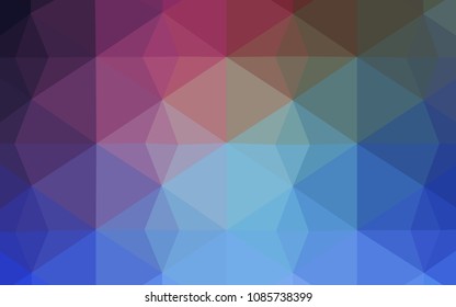 Dark Pink, Blue vector low poly texture. Colorful illustration in polygonal style with gradient. New template for your brand book.