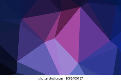 Dark Pink, Blue vector low poly layout. Colorful abstract illustration with gradient. A new texture for your design.