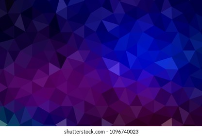 Dark Pink, Blue vector low poly cover. Creative illustration in halftone style with triangles. Template for cell phone's backgrounds.