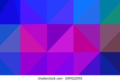 Dark Pink, Blue vector low poly cover. A sample with polygonal shapes. The best triangular design for your business.