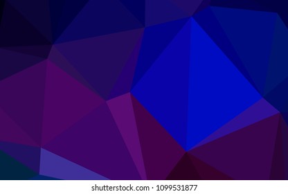 Dark Pink, Blue vector low poly texture. Elegant bright polygonal illustration with gradient. The template for cell phone's backgrounds.
