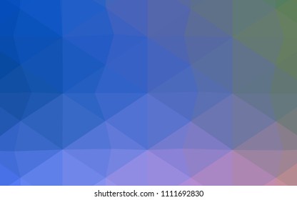 Dark Pink, Blue vector low poly texture. Elegant bright polygonal illustration with gradient. Triangular pattern for your business design.