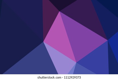 Dark Pink, Blue vector low poly texture. Glitter abstract illustration with an elegant triangles. Triangular pattern for your design.