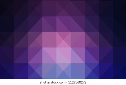 Dark Pink, Blue vector low poly cover. Triangular geometric sample with gradient.  Brand new design for your business.