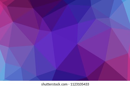 Dark Pink, Blue vector low poly texture. Creative illustration in halftone style with triangles. New template for your brand book.