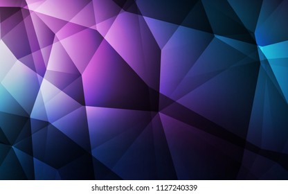 Dark Pink, Blue vector low poly texture. Colorful illustration in polygonal style with gradient. A new texture for your web site.