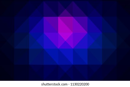 Dark Pink, Blue vector low poly cover. Elegant bright polygonal illustration with gradient. Brand new design for your business.