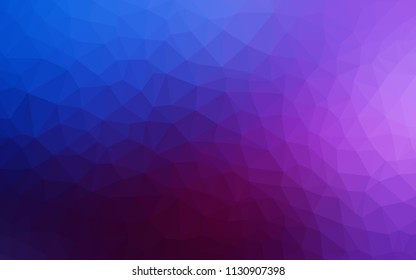 Dark Pink, Blue vector low poly cover. Creative geometric illustration in Origami style with gradient. Pattern for a brand book's backdrop.
