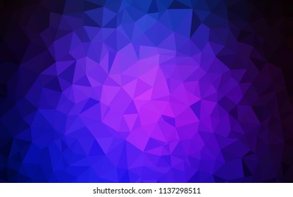 Dark Pink, Blue vector low poly layout. Colorful illustration in polygonal style with gradient. Triangular pattern for your design.