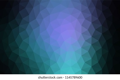 Dark Pink, Blue vector low poly cover. Glitter abstract illustration with an elegant triangles. A completely new design for your leaflet.