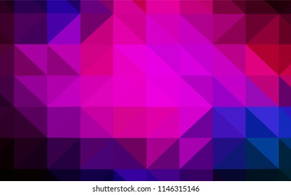 Dark Pink, Blue vector low poly texture. Creative geometric illustration in Origami style with gradient. Completely new template for your banner.