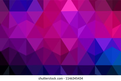 Dark Pink, Blue vector low poly cover. Creative geometric illustration in Origami style with gradient. Pattern for a brand book's backdrop.