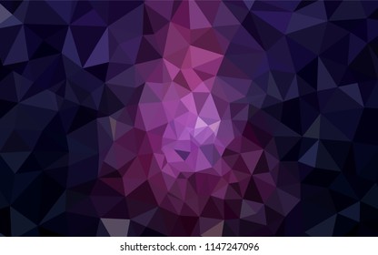 Dark Pink, Blue vector low poly texture. Triangular geometric sample with gradient.  Triangular pattern for your design.