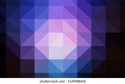 Dark Pink, Blue vector low poly layout. Shining colorful illustration with triangles. Template for cell phone's backgrounds.