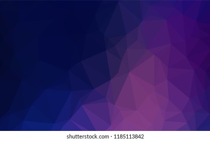 Dark Pink, Blue vector low poly layout. Shining illustration, which consist of triangles. The best triangular design for your business.