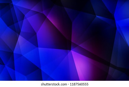 Dark Pink, Blue vector low poly cover. Glitter abstract illustration with an elegant triangles. Best triangular design for your business.