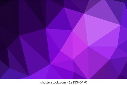 Dark Pink, Blue vector low poly layout. Triangular geometric sample with gradient.  Completely new template for your banner.