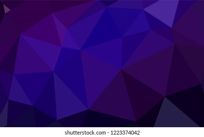 Dark Pink, Blue vector low poly layout. Triangular geometric sample with gradient.  A completely new design for your leaflet.