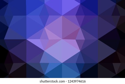 Dark Pink, Blue vector low poly texture. Polygonal abstract illustration with gradient. Brand new design for your business.