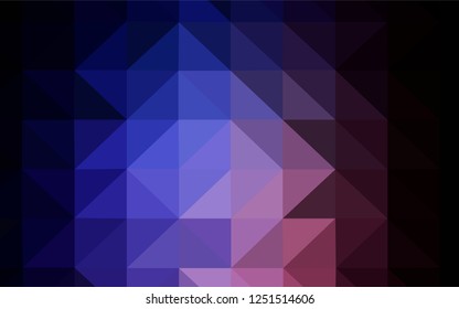 Dark Pink, Blue vector low poly layout. Shining polygonal illustration, which consist of triangles. Triangular pattern for your design.