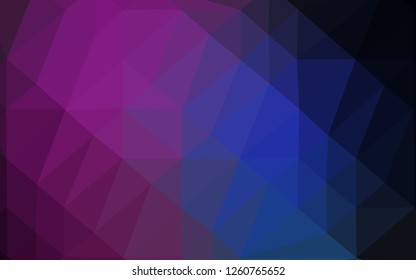 Dark Pink, Blue vector low poly cover. Glitter abstract illustration with an elegant design. Completely new template for your business design.