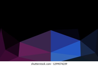 Dark Pink, Blue vector low poly cover. Modern geometrical abstract illustration with gradient. Textured pattern for background.
