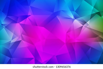 Dark Pink, Blue vector low poly background. A completely new color illustration in a polygonal style. Template for cell phone's backgrounds.