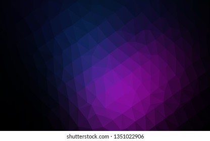 Dark Pink, Blue vector low poly texture. Glitter abstract illustration with an elegant design. Triangular pattern for your business design.